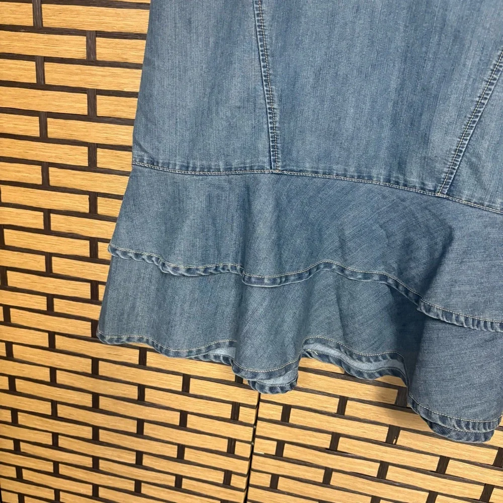 Venezia Denim Ruffle‎ Skirt Size 18